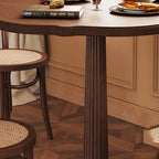 Lotus-edge Solid Wood Dining Table Set - image 4