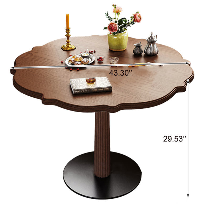 Lotus-edge Solid Wood Dining Table Set - image 6