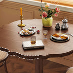 Lotus-edge Solid Wood Dining Table Set - image 2