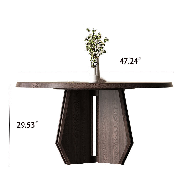 Fan-shaped Angular Solid Wood Dining Table - image 7