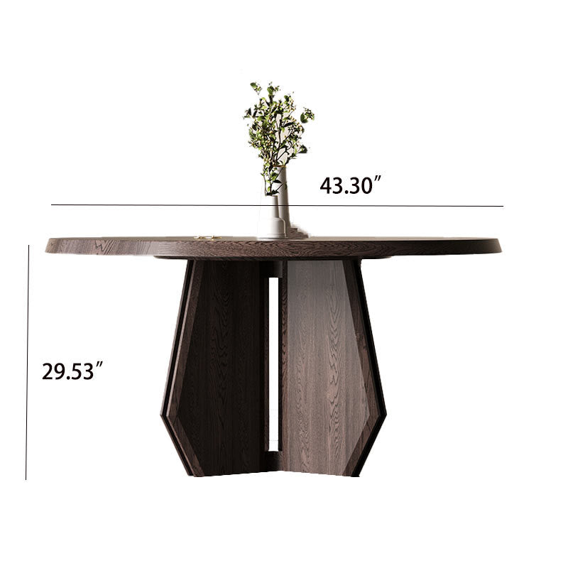 Fan-shaped Angular Solid Wood Dining Table - image 6