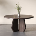 Fan-shaped Angular Solid Wood Dining Table - image 3