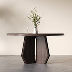 Fan-shaped Angular Solid Wood Dining Table - image 2