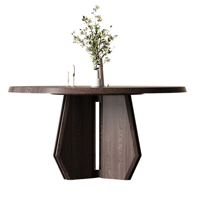 Fan-shaped Angular Solid Wood Dining Table - image 1