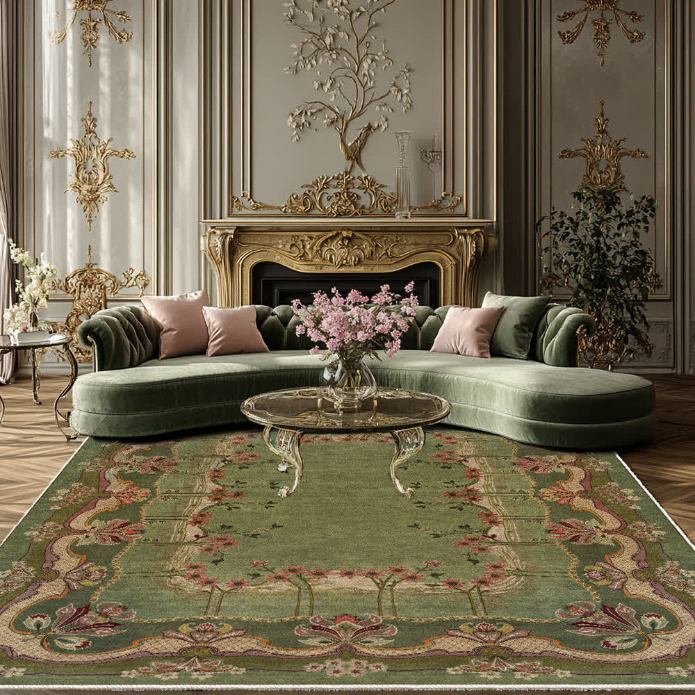 Vintage Floral Style Anti-slip Indoor Outdoor Rug - 60" x 96" - image 0