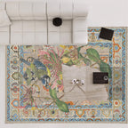 Floral Bird Water Resistant Washable Area Rug - image 2