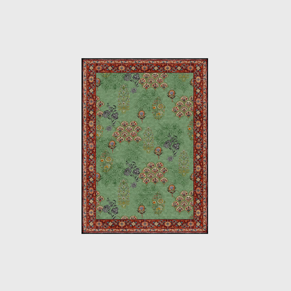 Washable Vintage Floral Anti-slip Area Rug - image 1