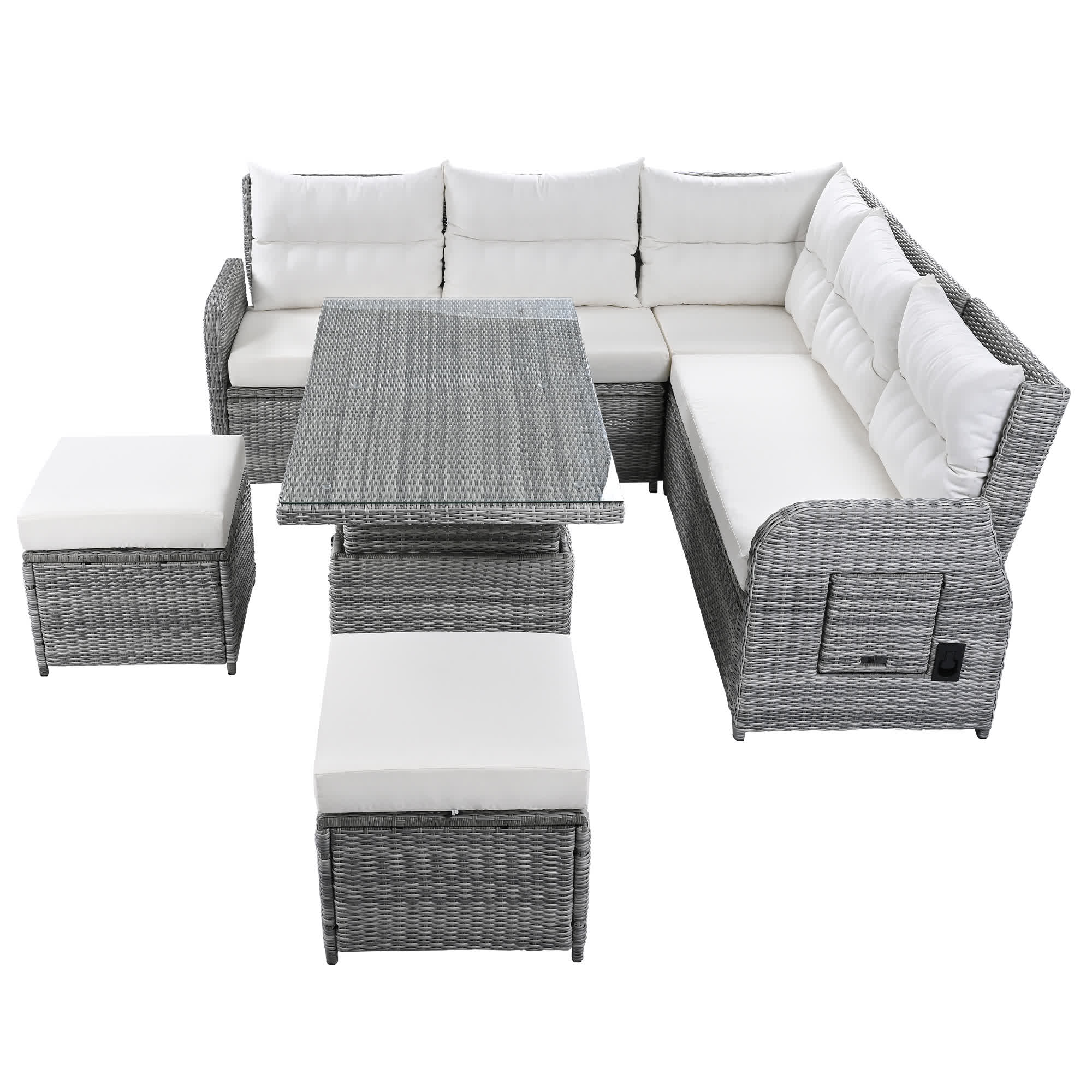 4Pcs Outdoor Rattan Patio Furniture Set - image 7
