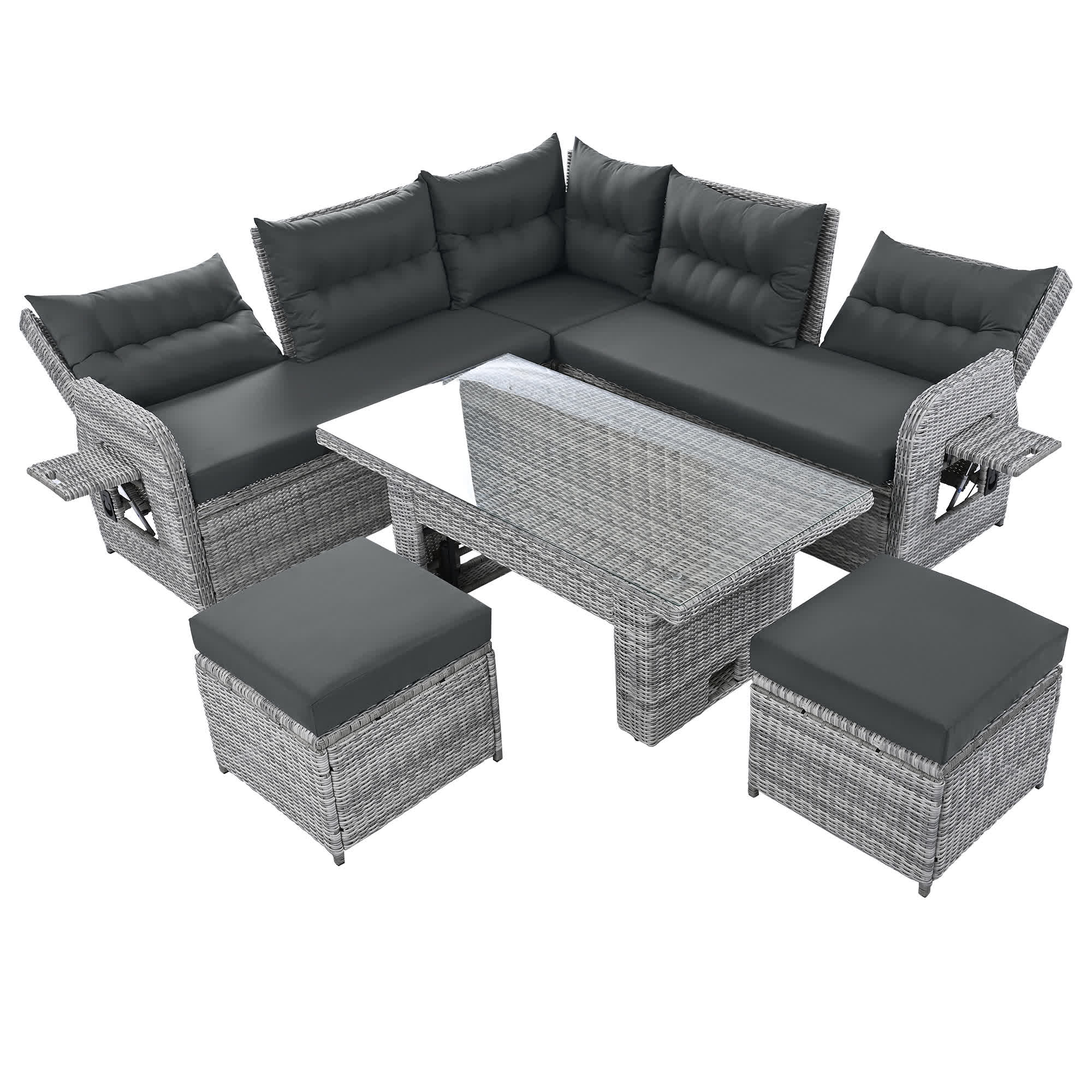 4Pcs Outdoor Rattan Patio Furniture Set - image 25