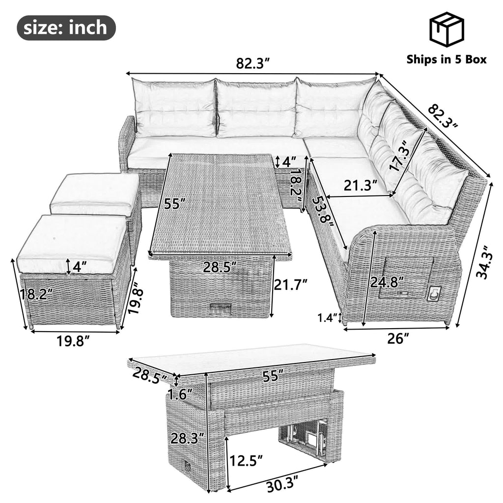 4Pcs Outdoor Rattan Patio Furniture Set - image 16