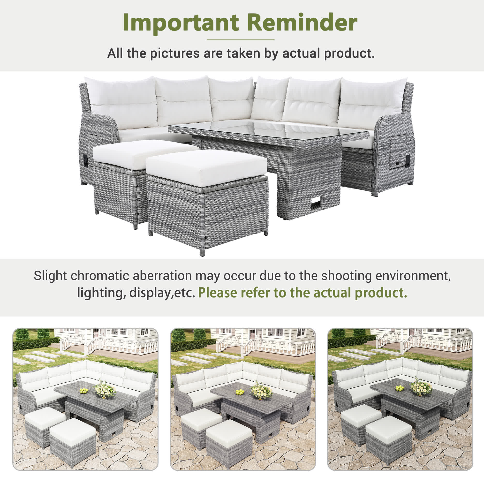 4Pcs Outdoor Rattan Patio Furniture Set - image 6