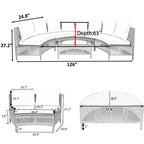 5Pcs Outdoor Patio Sectional Furniture Half-Moon Sofa Set - image 17