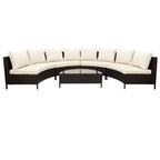 5Pcs Outdoor Patio Sectional Furniture Half-Moon Sofa Set - image 1