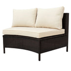 5Pcs Outdoor Patio Sectional Furniture Half-Moon Sofa Set - image 6
