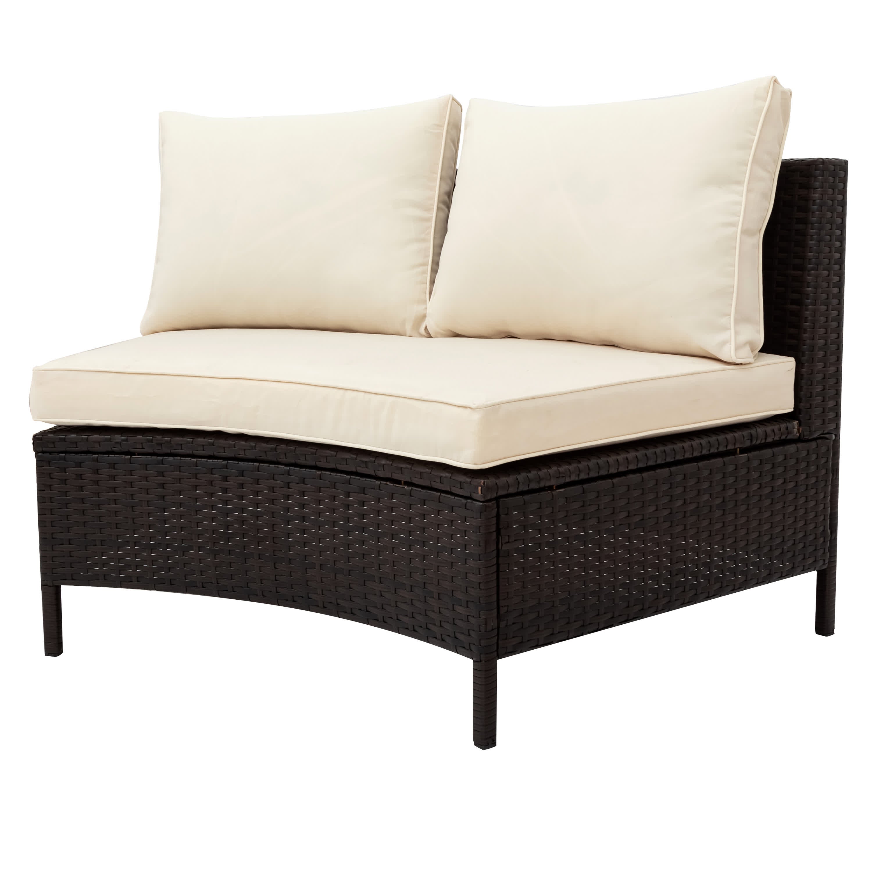 5Pcs Outdoor Patio Sectional Furniture Half-Moon Sofa Set - image 6