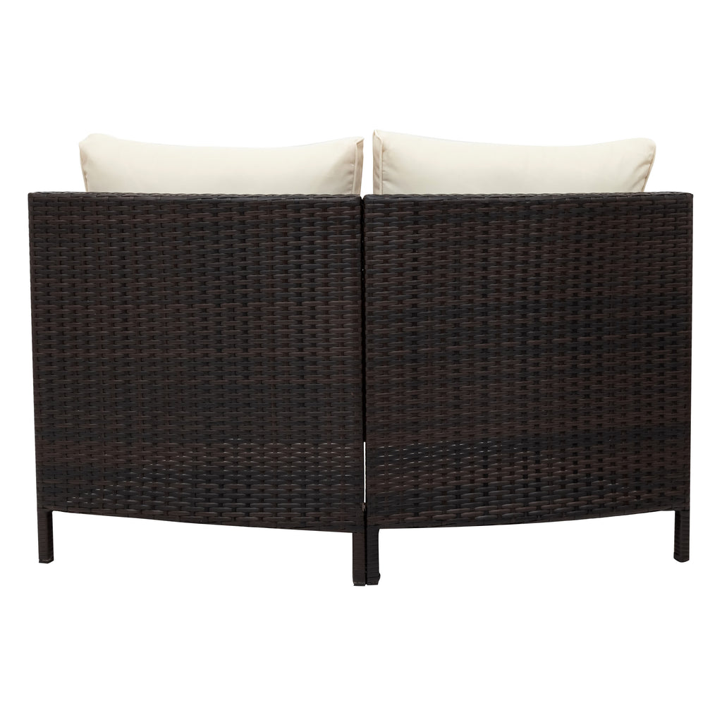 5Pcs Outdoor Patio Sectional Furniture Half-Moon Sofa Set - image 8