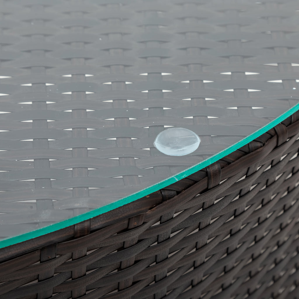 5Pcs Outdoor Patio Sectional Furniture Half-Moon Sofa Set