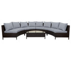 5Pcs Outdoor Patio Sectional Furniture Half-Moon Sofa Set - image 20
