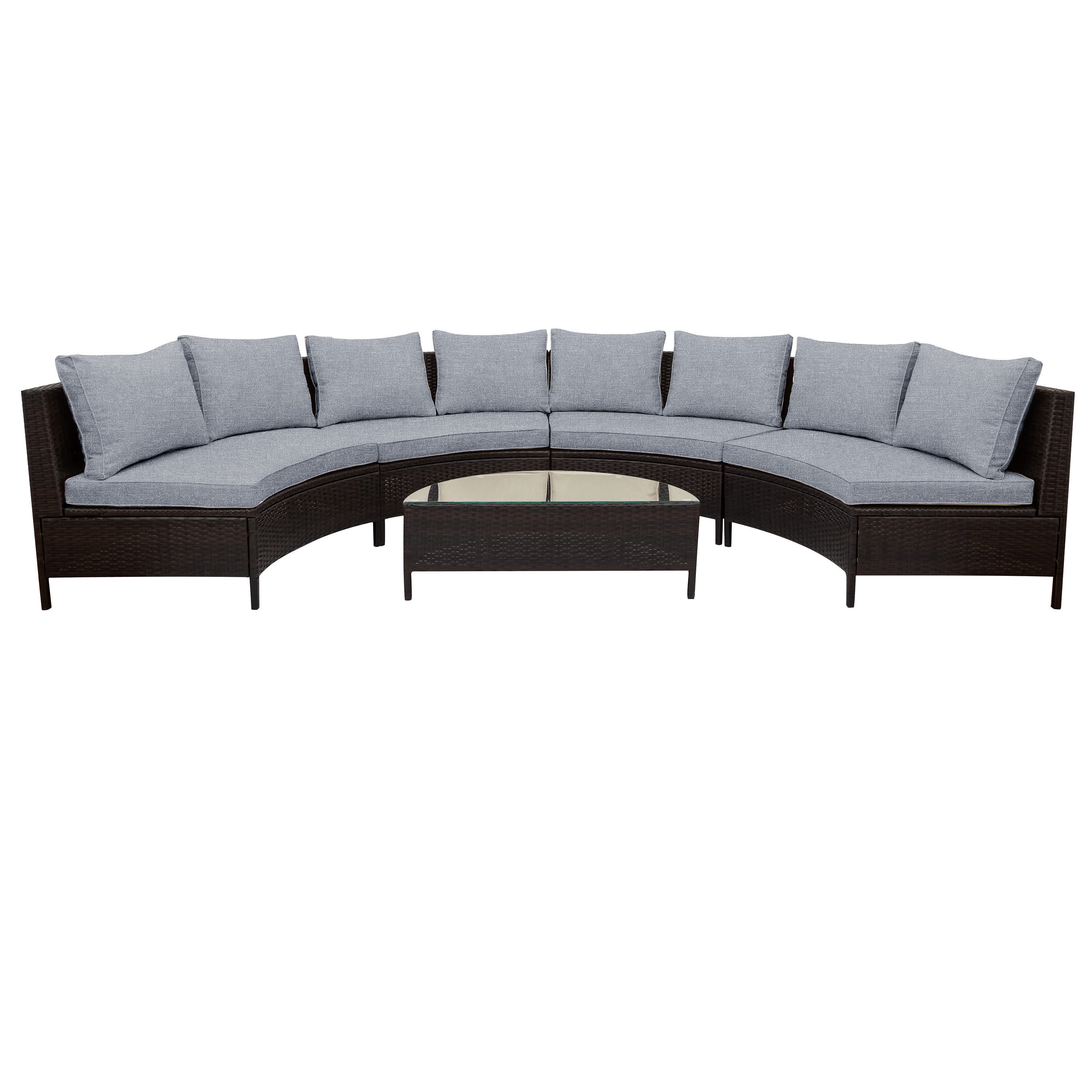 5Pcs Outdoor Patio Sectional Furniture Half-Moon Sofa Set - image 20