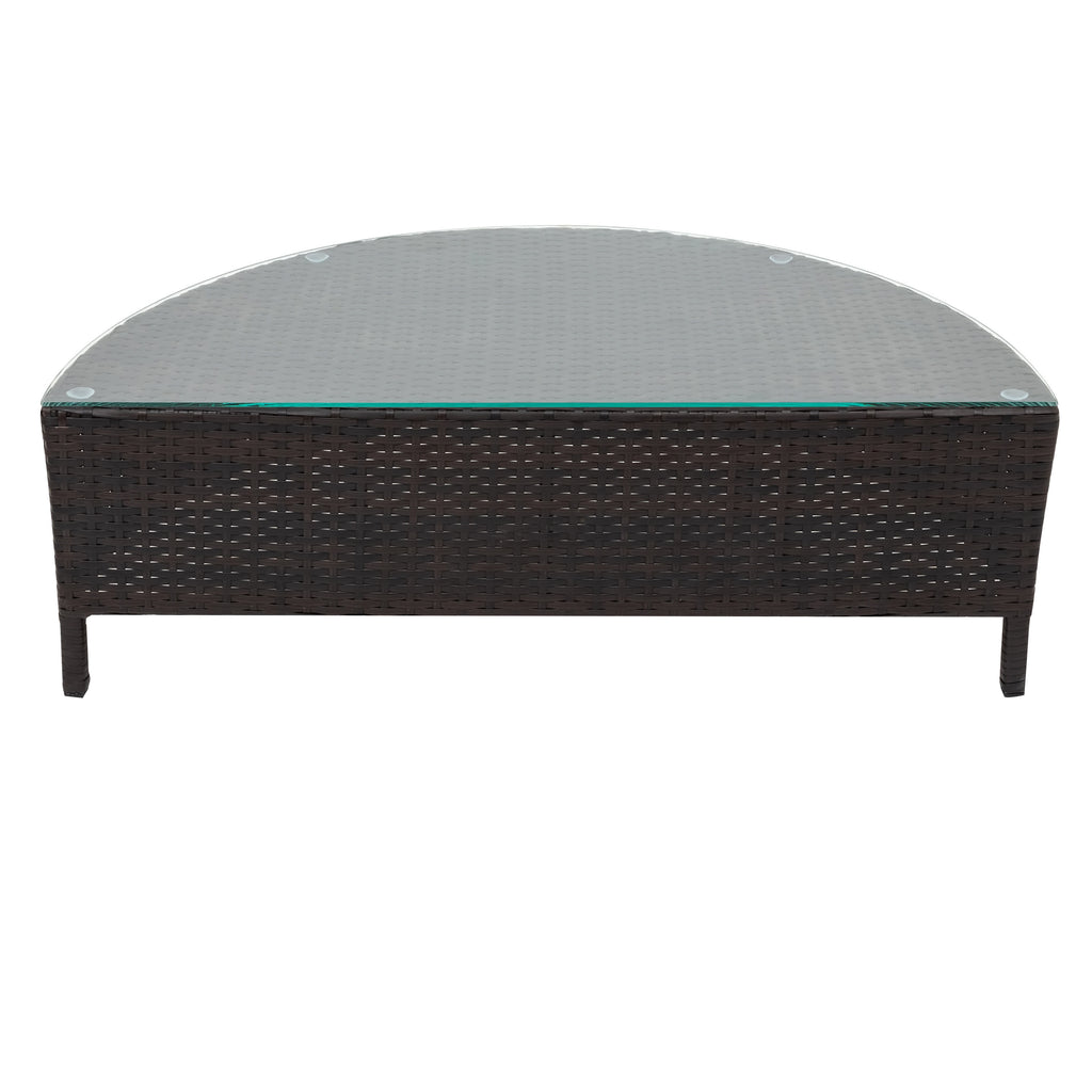 5Pcs Outdoor Patio Sectional Furniture Half-Moon Sofa Set - image 26