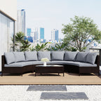 5Pcs Outdoor Patio Sectional Furniture Half-Moon Sofa Set - image 19