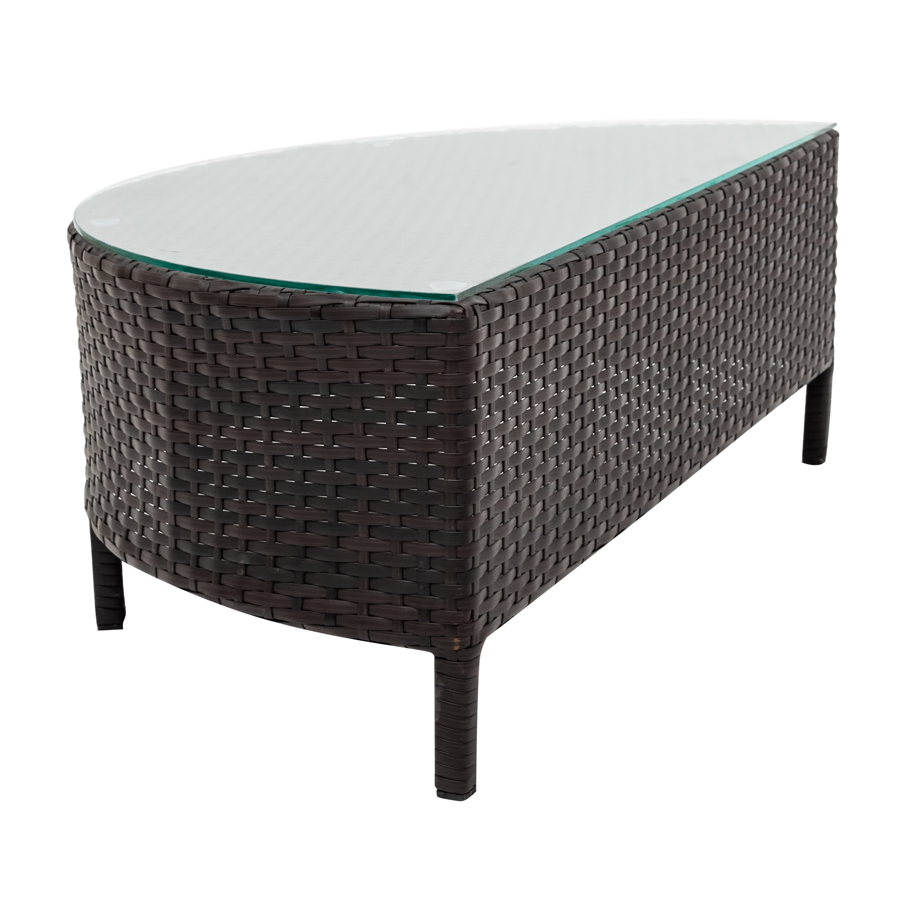 5Pcs Outdoor Patio Sectional Furniture Half-Moon Sofa Set