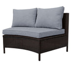 5Pcs Outdoor Patio Sectional Furniture Half-Moon Sofa Set - image 23