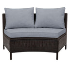 5Pcs Outdoor Patio Sectional Furniture Half-Moon Sofa Set - image 22