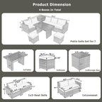 6Pcs Garden Patio Rattan Sectional Furniture Set - image 5