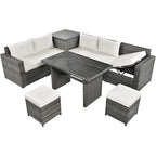 6Pcs Garden Patio Rattan Sectional Furniture Set - image 1