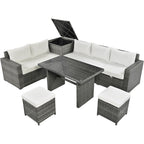 6Pcs Garden Patio Rattan Sectional Furniture Set - image 6
