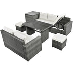 6Pcs Garden Patio Rattan Sectional Furniture Set - image 8