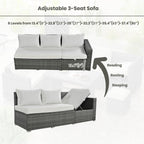 6Pcs Garden Patio Rattan Sectional Furniture Set - image 3