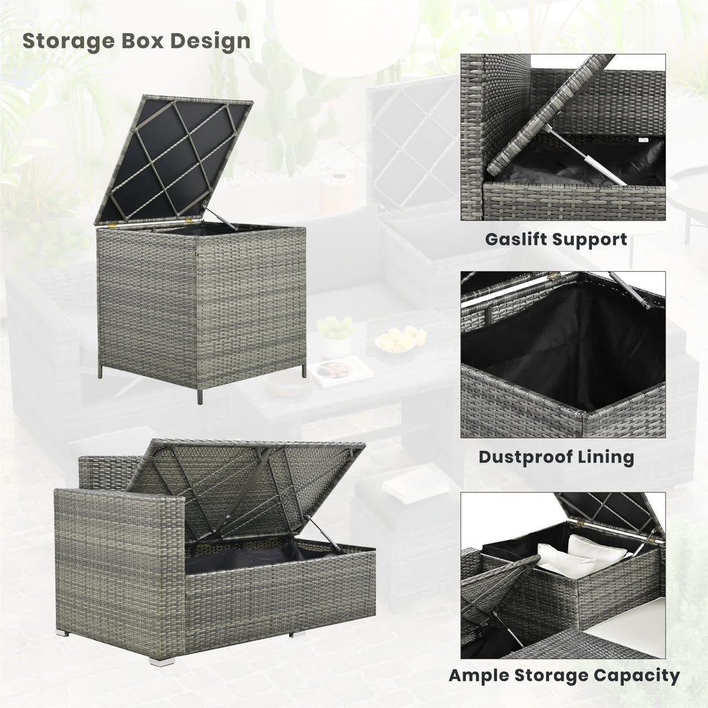 6Pcs Garden Patio Rattan Sectional Furniture Set - image 4