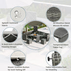 6Pcs Garden Patio Rattan Sectional Furniture Set - image 2