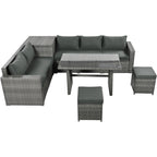 6Pcs Garden Patio Rattan Sectional Furniture Set - image 26