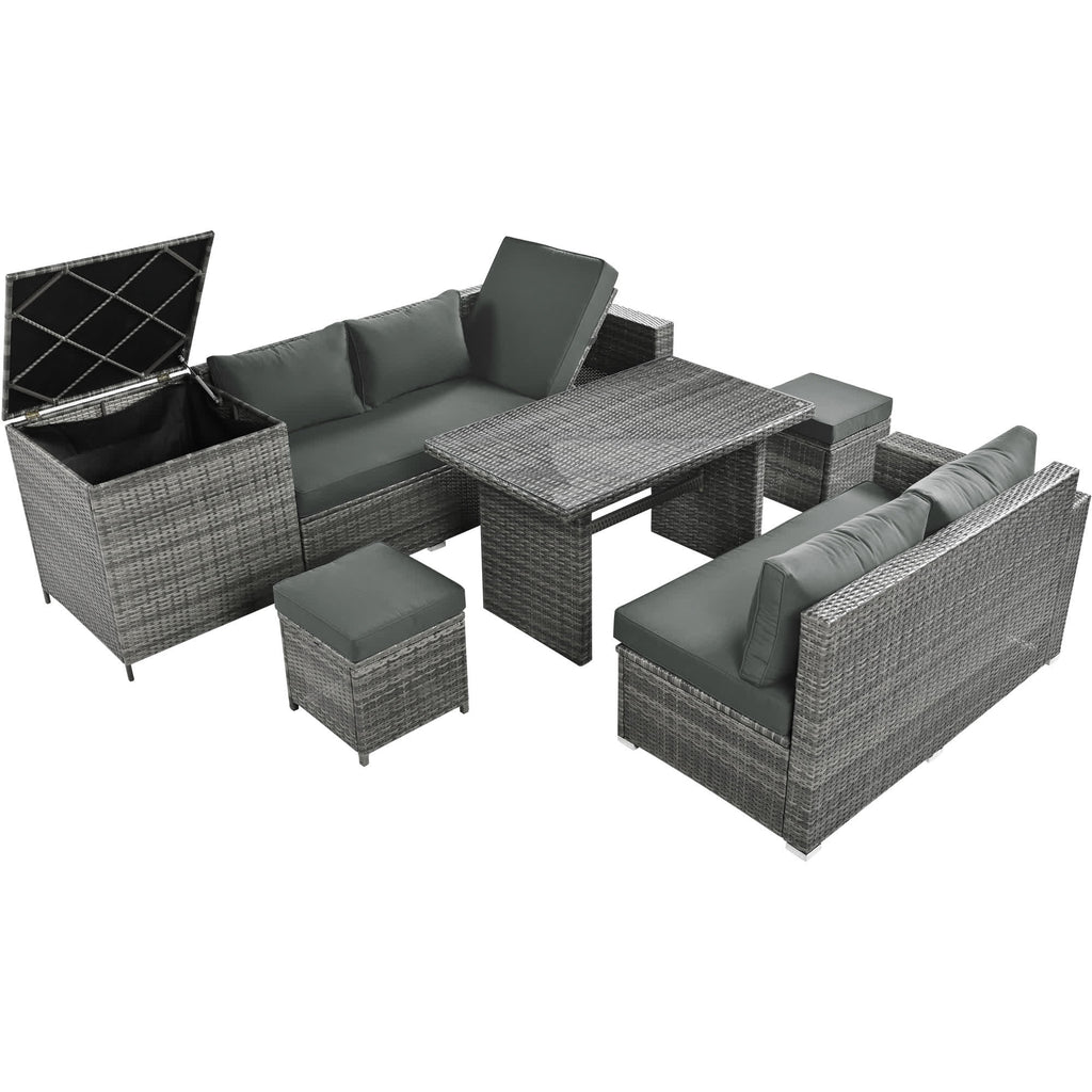 6Pcs Garden Patio Rattan Sectional Furniture Set - image 28