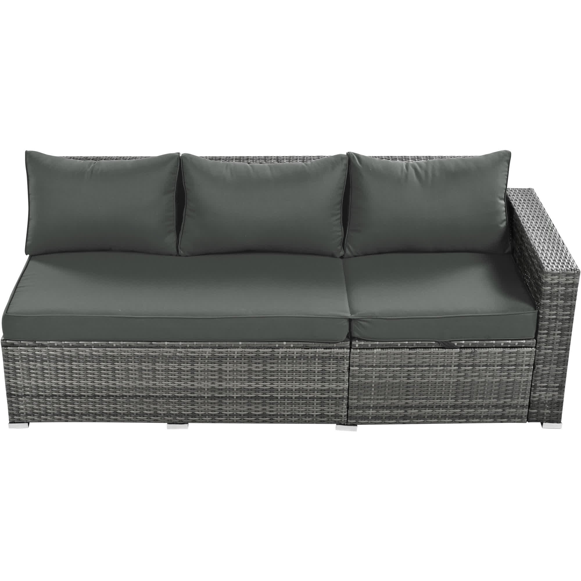 6Pcs Garden Patio Rattan Sectional Furniture Set - image 31