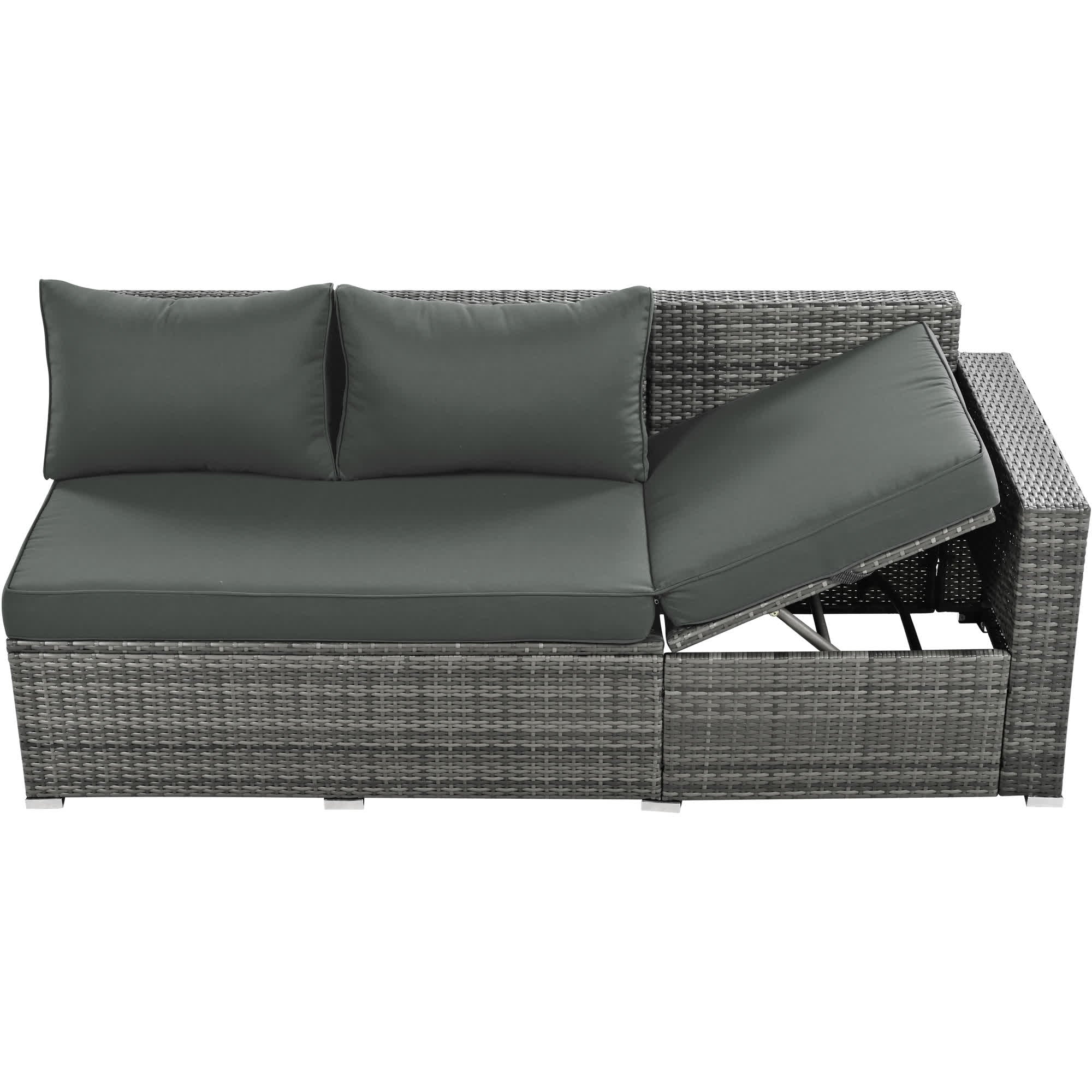 6Pcs Garden Patio Rattan Sectional Furniture Set - image 32