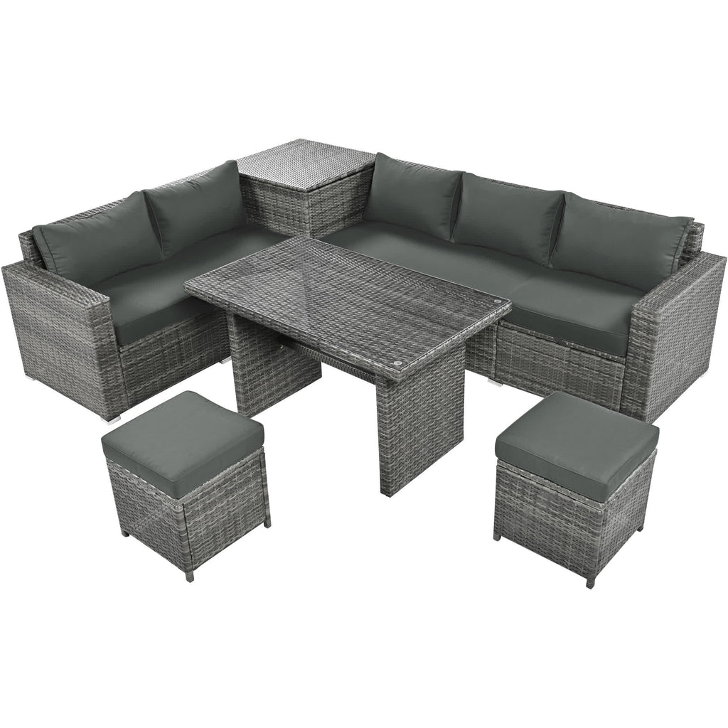 6Pcs Garden Patio Rattan Sectional Furniture Set - image 24
