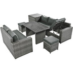 6Pcs Garden Patio Rattan Sectional Furniture Set - image 27