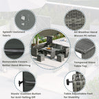 6Pcs Garden Patio Rattan Sectional Furniture Set - image 23