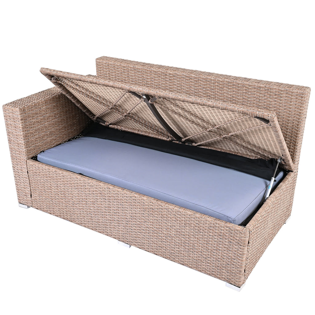 6Pcs Garden Patio Rattan Sectional Furniture Set - image 46