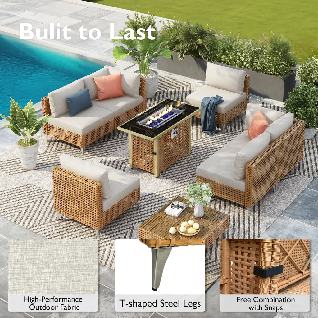 8Pcs Outdoor Patio Furniture Set - image 6