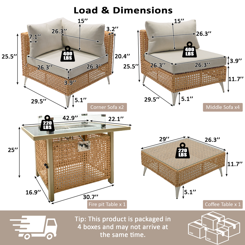 8Pcs Outdoor Patio Furniture Set - image 15