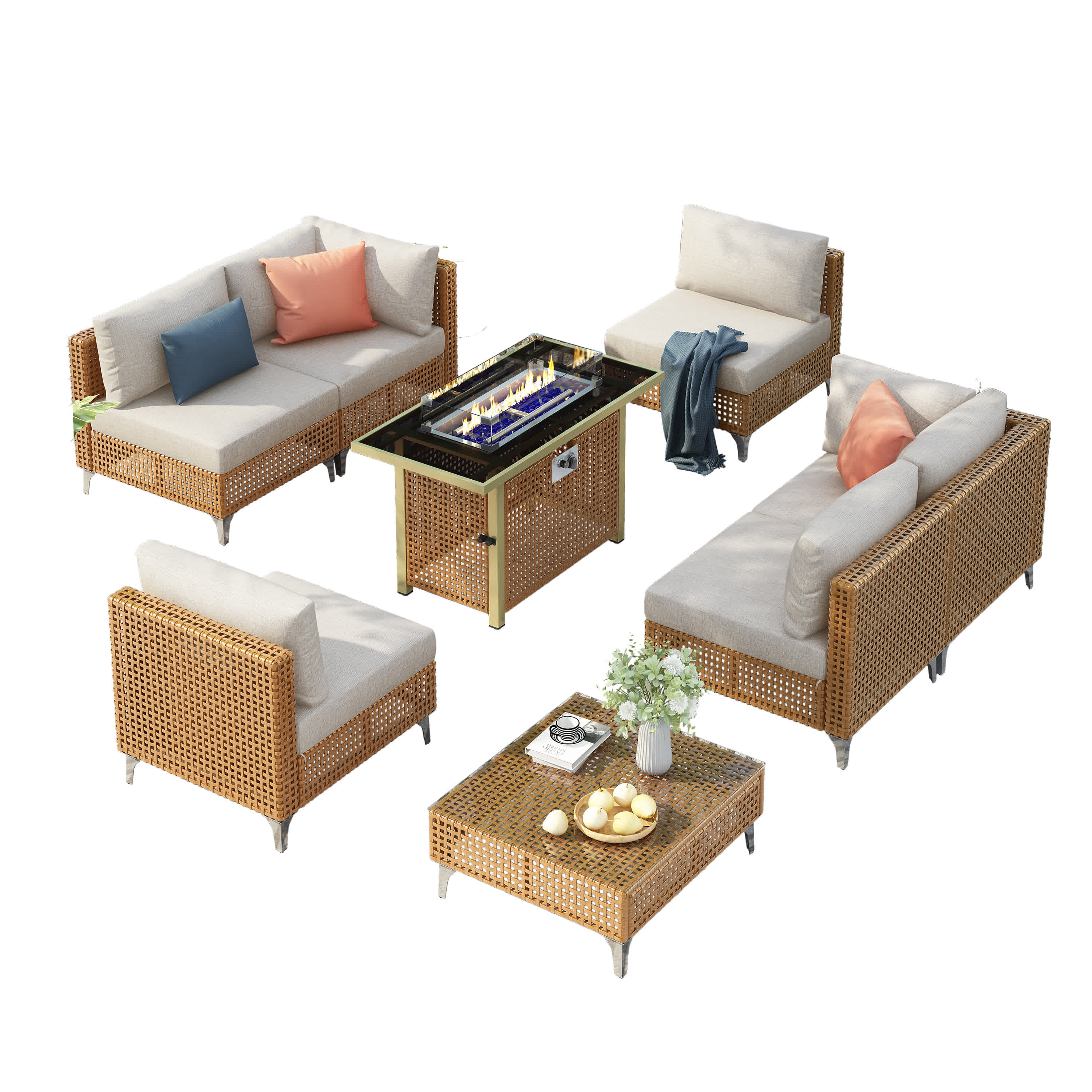 8Pcs Outdoor Patio Furniture Set - image 17