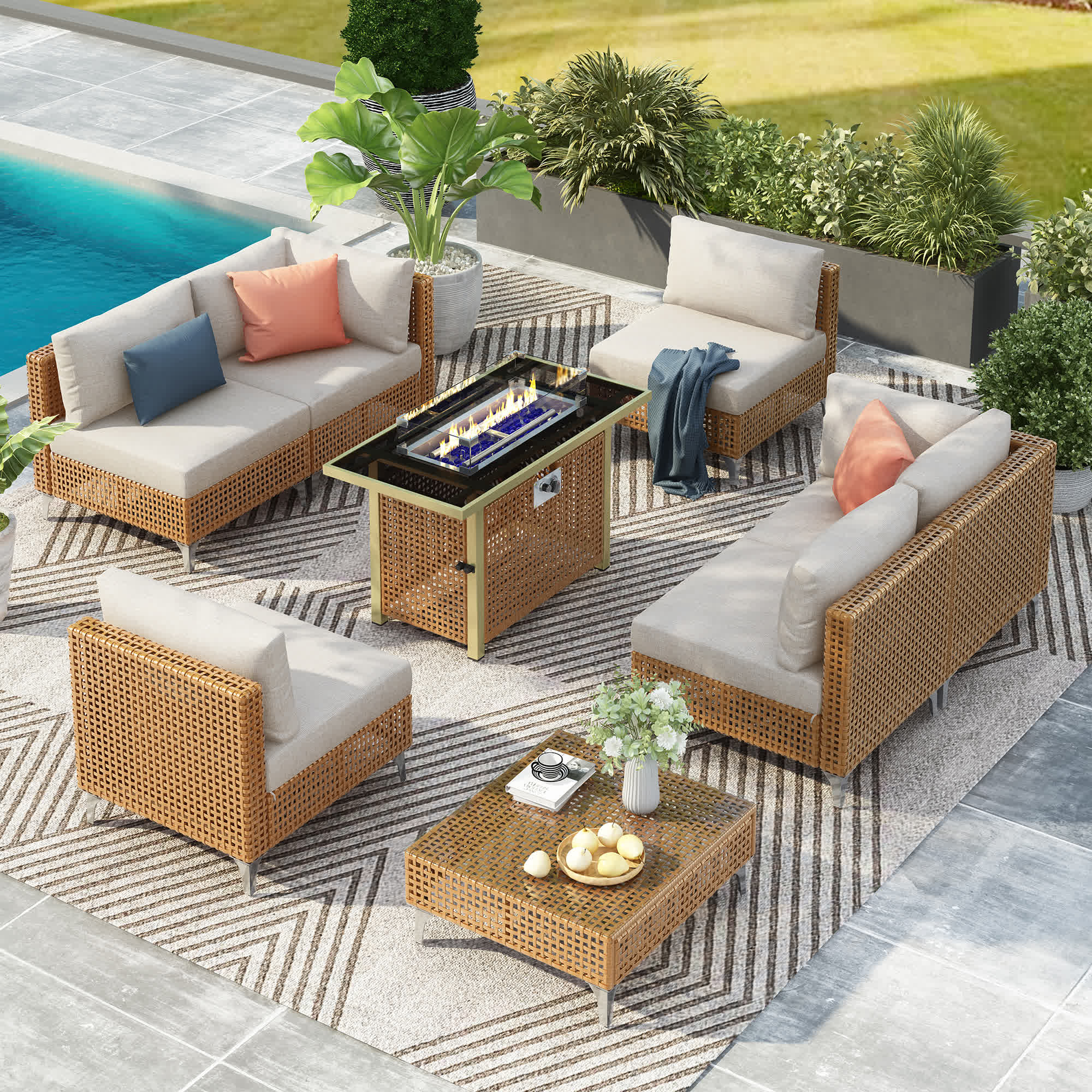 8Pcs Outdoor Patio Furniture Set - image 4