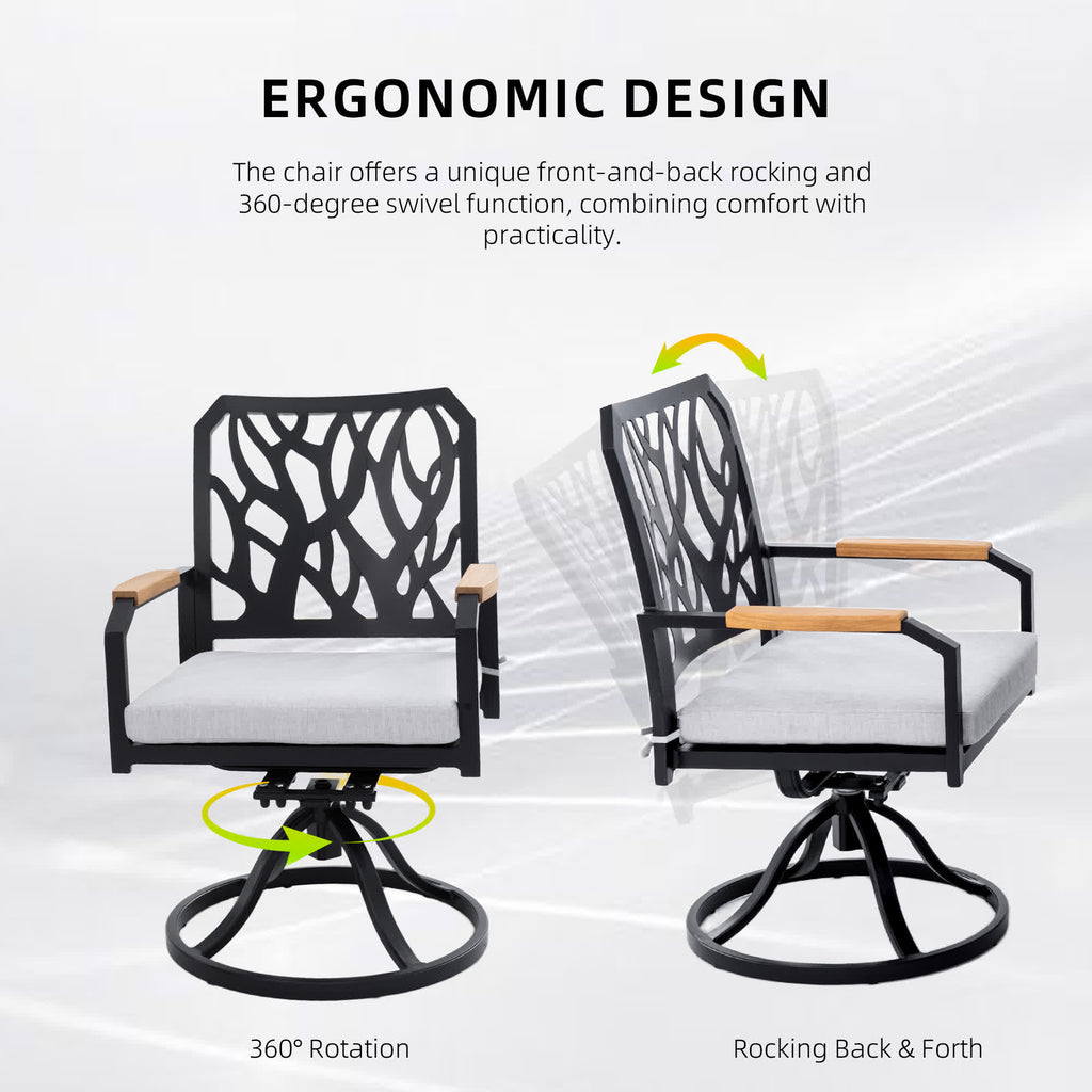 7Pcs Aluminum Outdoor Table and Chair Set - image 6