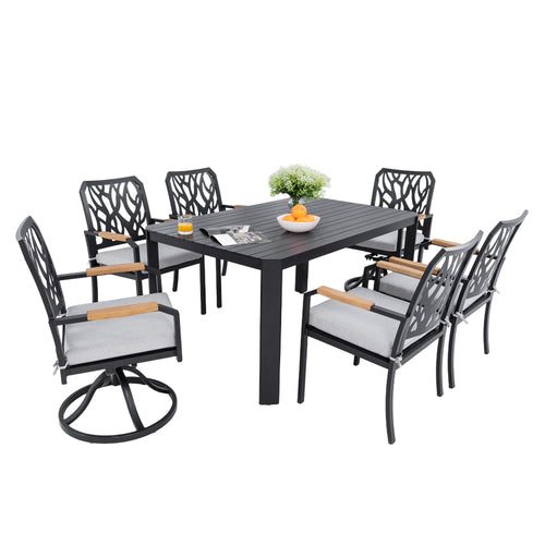 7Pcs Aluminum Outdoor Table and Chair Set - image 1