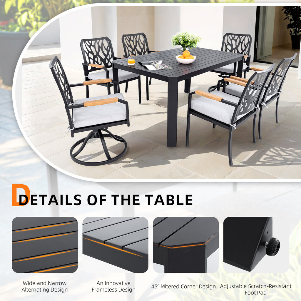 7Pcs Aluminum Outdoor Table and Chair Set - image 8